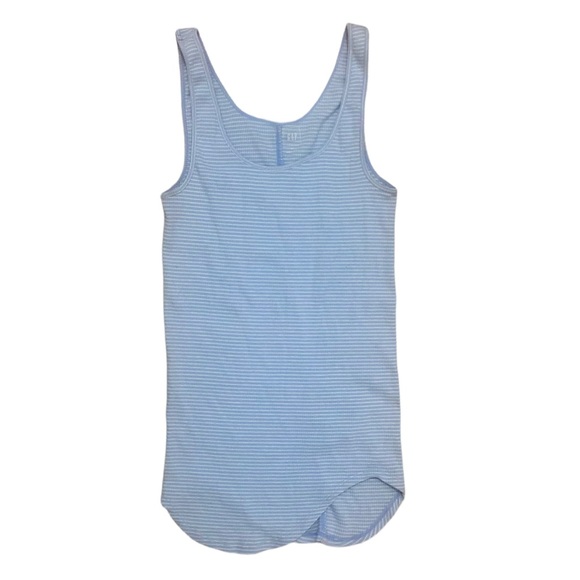 Gap light blue and white striped tank top with asymmetrical bottom, XS - Picture 1 of 5